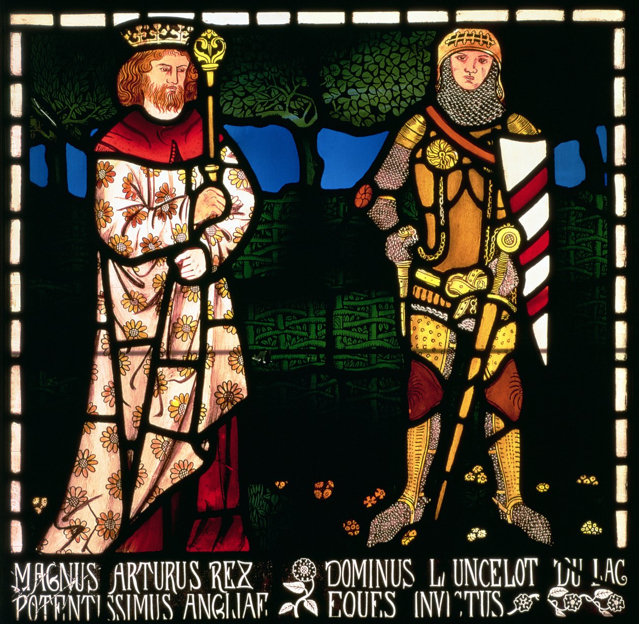 Le roi Arthur et Sir Lancelot, 1862 - William Morris