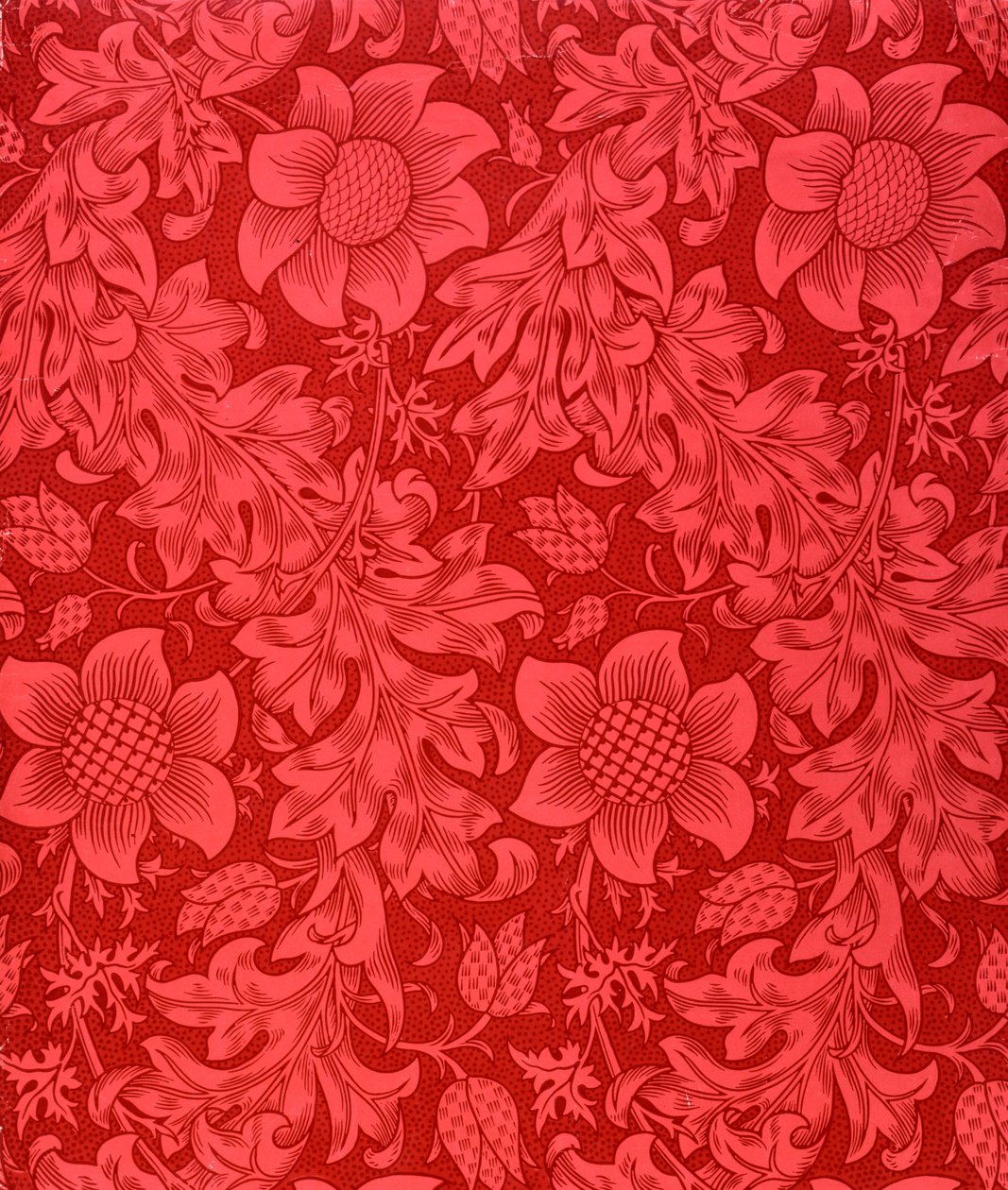 Conception de papier peint tournesol rouge, 1879 - William Morris