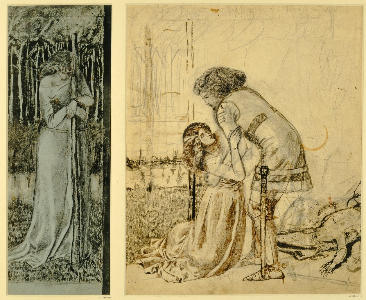 Étude pour les panneaux peints sur le cabinet Saint-Georges, conçu par Philip Webb (1831-1915), 1861 - William Morris