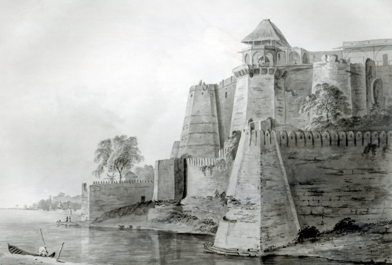 Fort sur la rivière Yamuna, Inde - William Orme