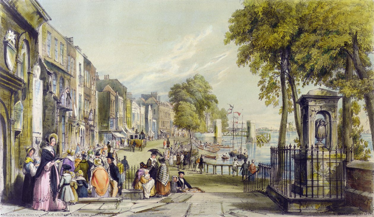 Vue de Cheyne Walk, Chelsea, 1840 - William Parrott