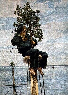 Matin de Noël en haut du mât, du numéro de Noël du Graphic, 1879 - William Small