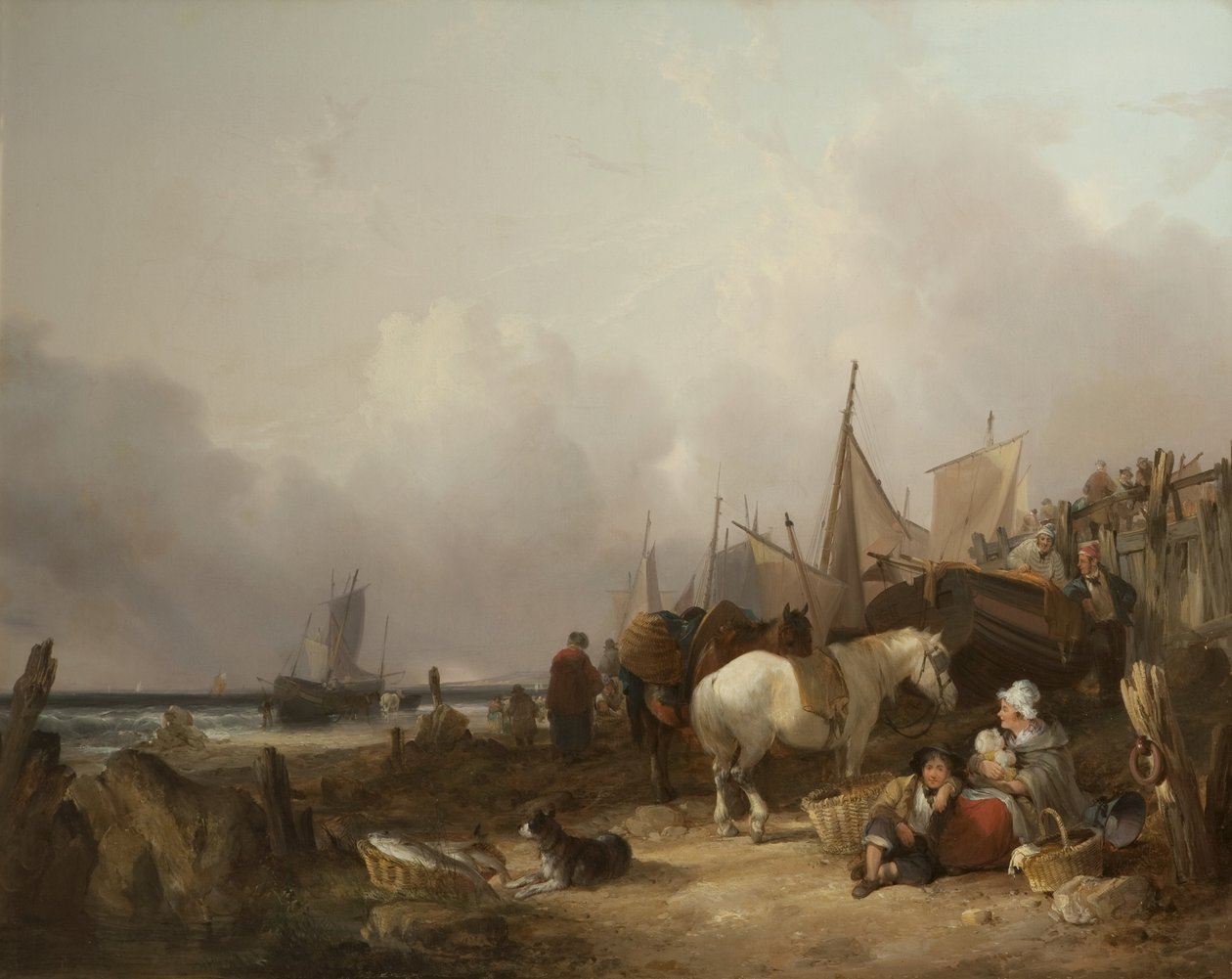 Scène côtière avec personnages - William Snr. Shayer