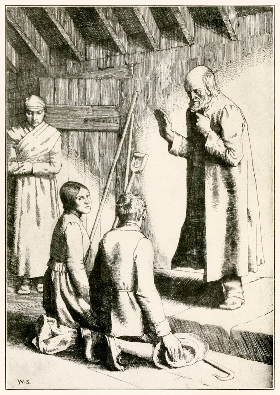 Mariage de Mercy et Matthew de "Le Voyage du pèlerin de ce monde à celui qui est à venir" par John Bunyan - William Strang