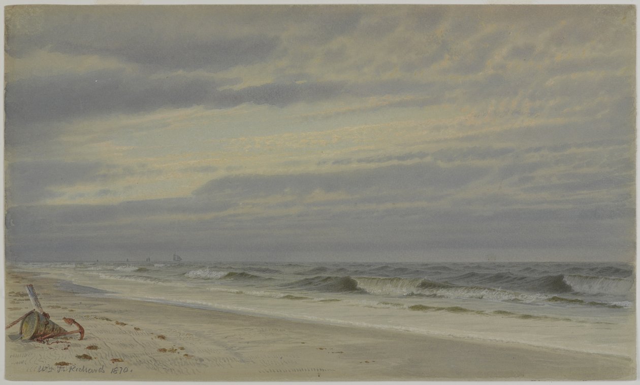 Scène de plage avec tonneau et ancre, 1870 - William Trost Richards