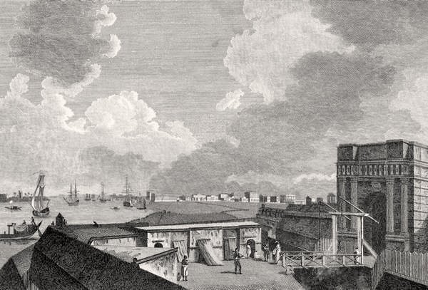 Vue de Calcutta prise depuis Fort William, gravée par J. Eastgate - William after Hodges