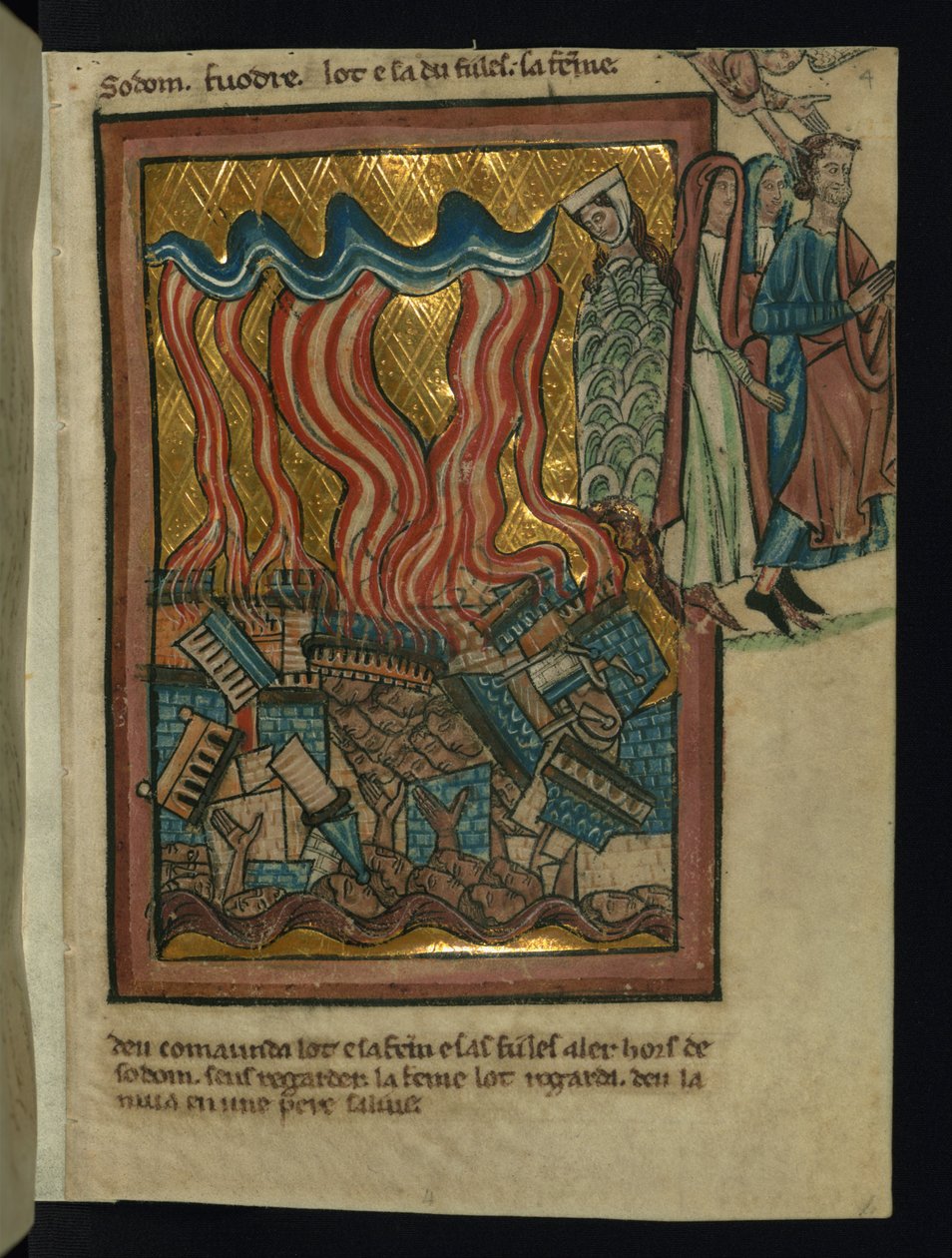 Loth et sa famille fuyant Sodome (Genèse 19:15-26) - William de Brailes  