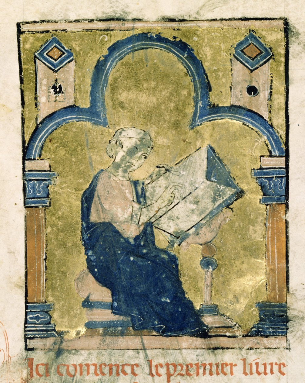 Fr 2631 f.1 Possible autoportrait de Guillaume de Tyr écrivant à son bureau, de l