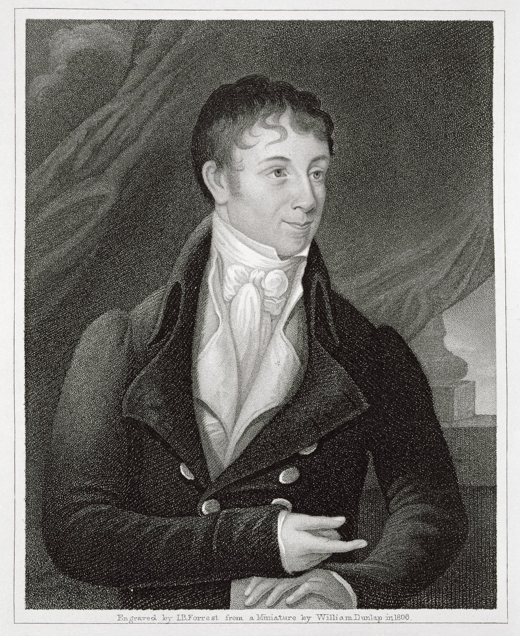 Portrait de Charles Brockden Brown (1771-1810), gravé par John B. Forrest (1814-70) - William (after) Dunlap