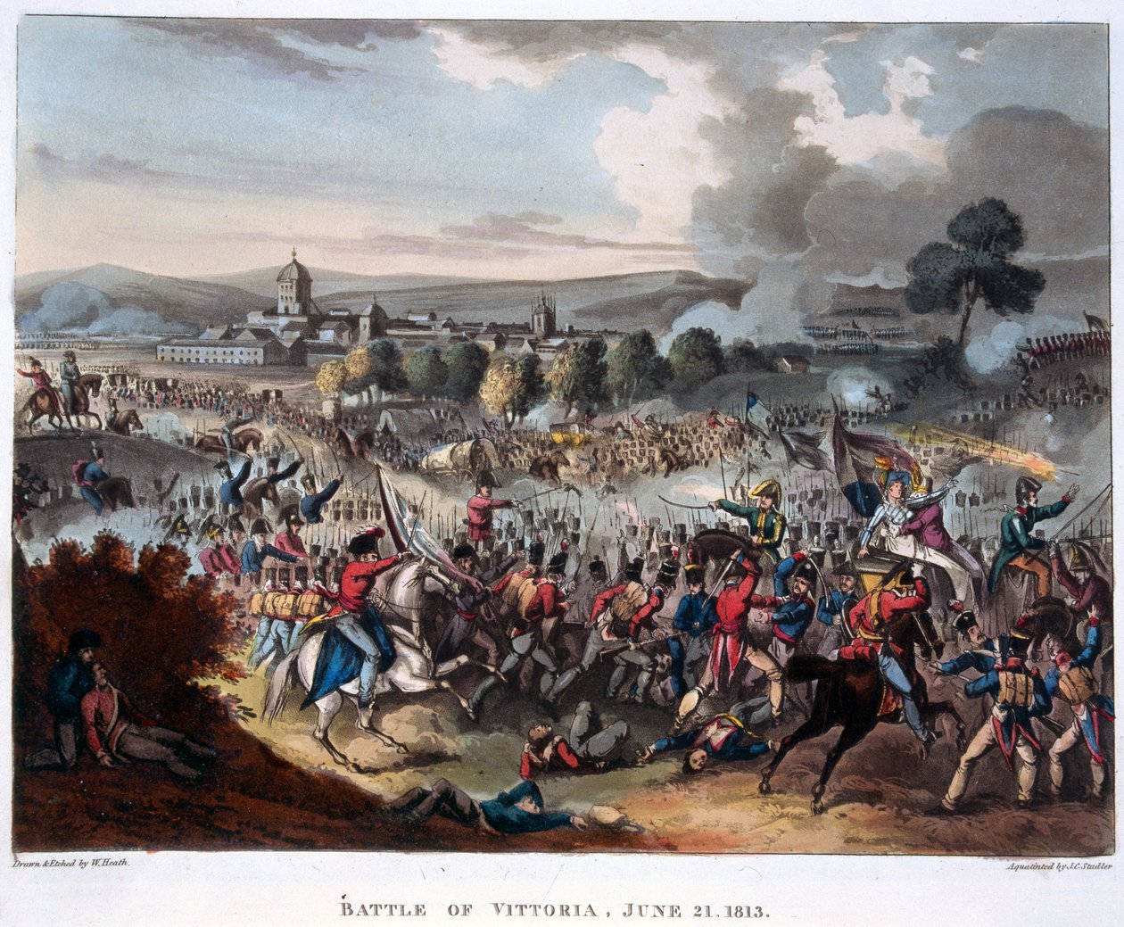 Arthur Wellesley (1769-1852) Lord Wellington entrant à Salamanque, gravé par J.C. Stadler, publié en 1818 - William (after) Heath