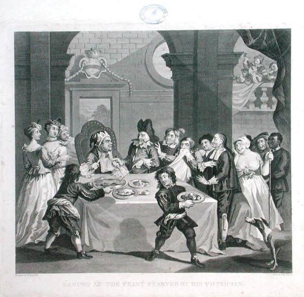 Sancho au festin affamé par son médecin, gravé par Thomas Cook (1744-1818) (gravure) - William (after) Hogarth
