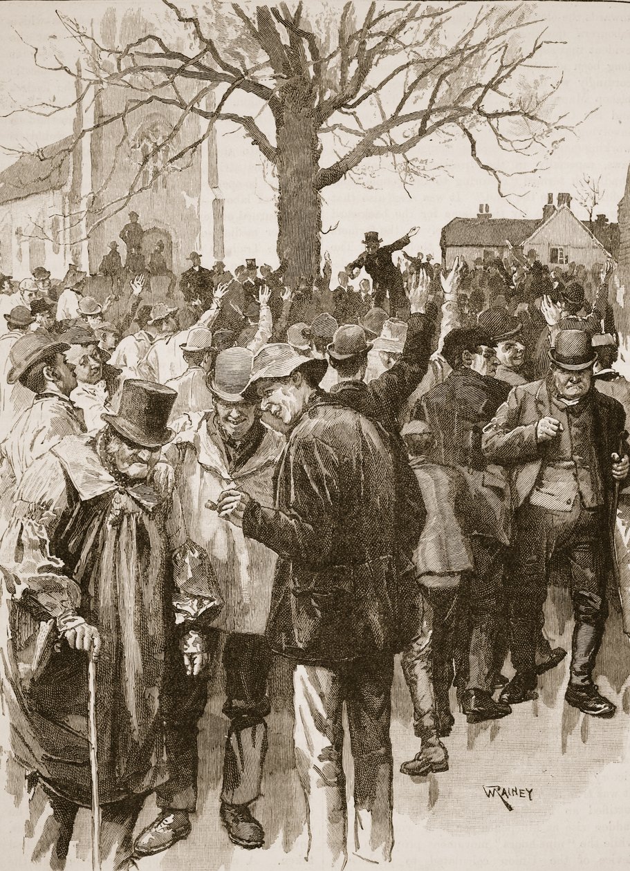 Grève des ouvriers agricoles du Warwickshire : réunion à Whitnash - William (after) Rainey