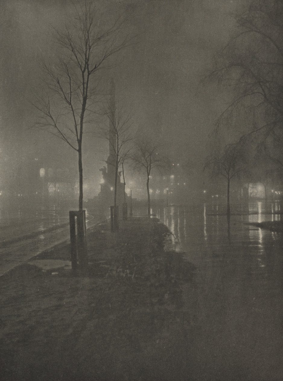 Nuit humide, Columbus Circle, New York, vers 1925 (photo) - William A. Fraser