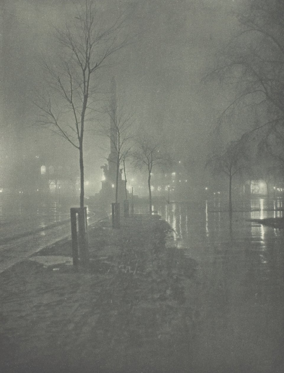 Nuit pluvieuse, Columbus Circle, New York - William A. Fraser