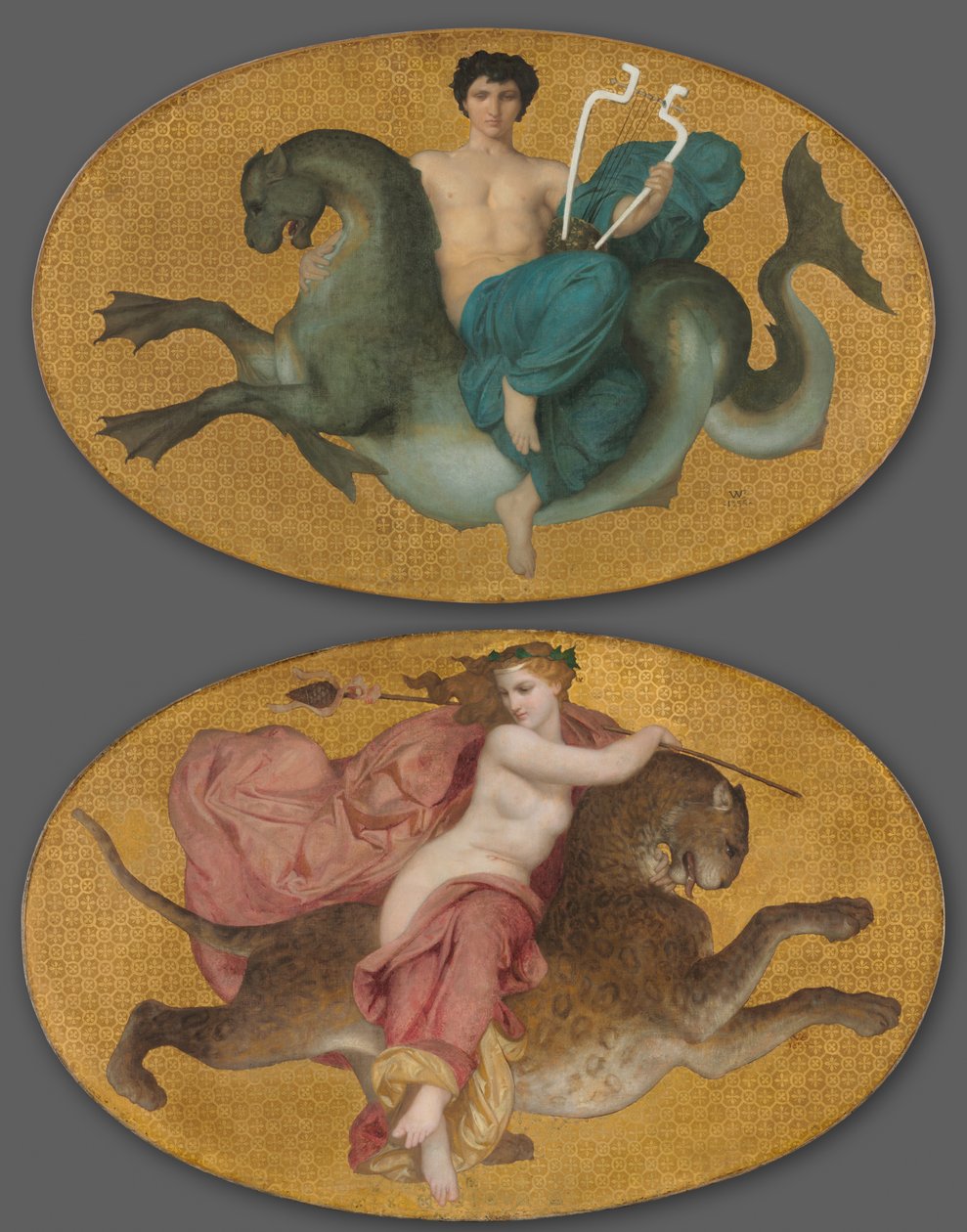Arion sur un cheval de mer et Bacchante sur une panthère (paire) - William Adolphe Bouguereau