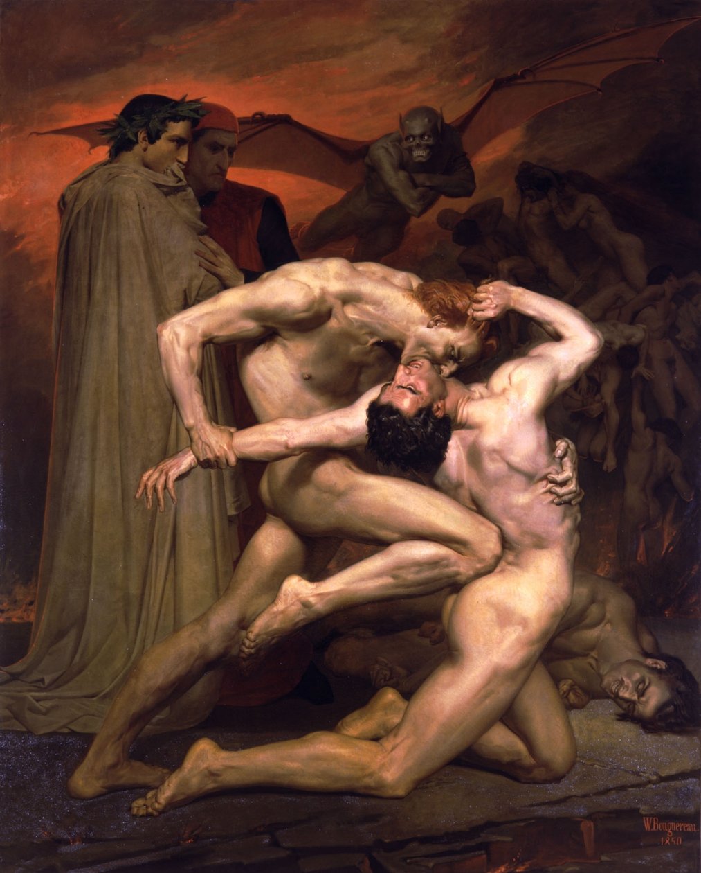 Français :  Dante et Virgile Dante et Virgile en enfer - William Adolphe Bouguereau