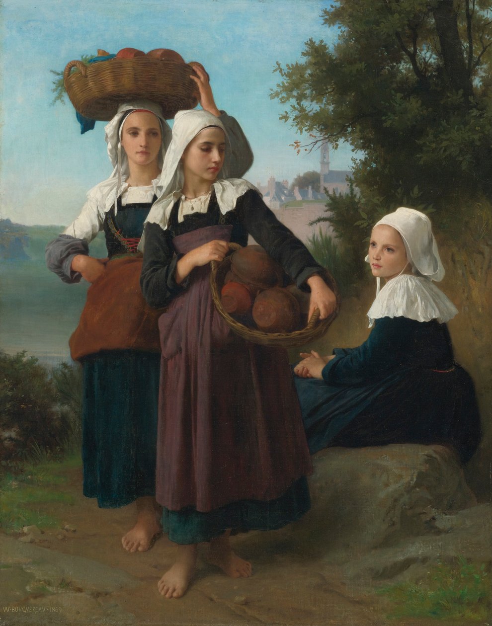 Jeunes filles de Fouesnant revenant du Marché - William Adolphe Bouguereau