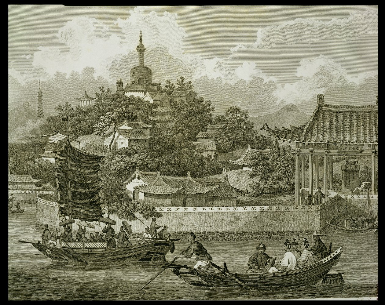Vue des jardins du palais impérial, Pékin, (détail), gravé par Samuel Smith, pub. par G. Nicol, 1796 - William Alexander