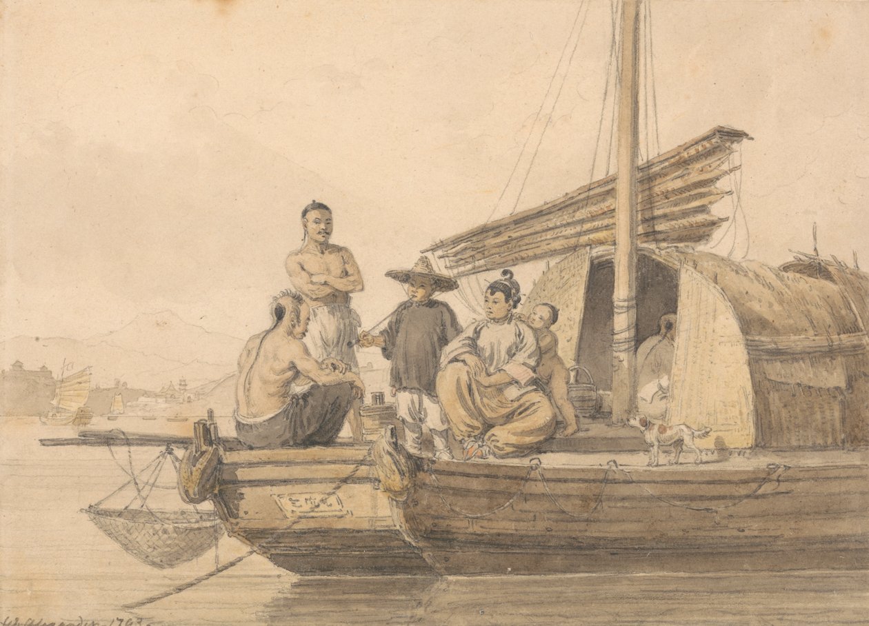 Pêcheurs sur une jonque - William Alexander