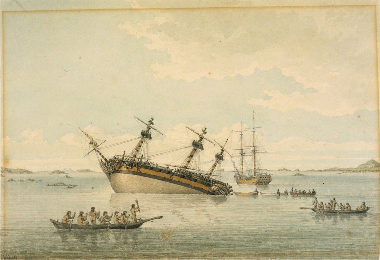 La découverte sur les rochers, Queen Charlotte