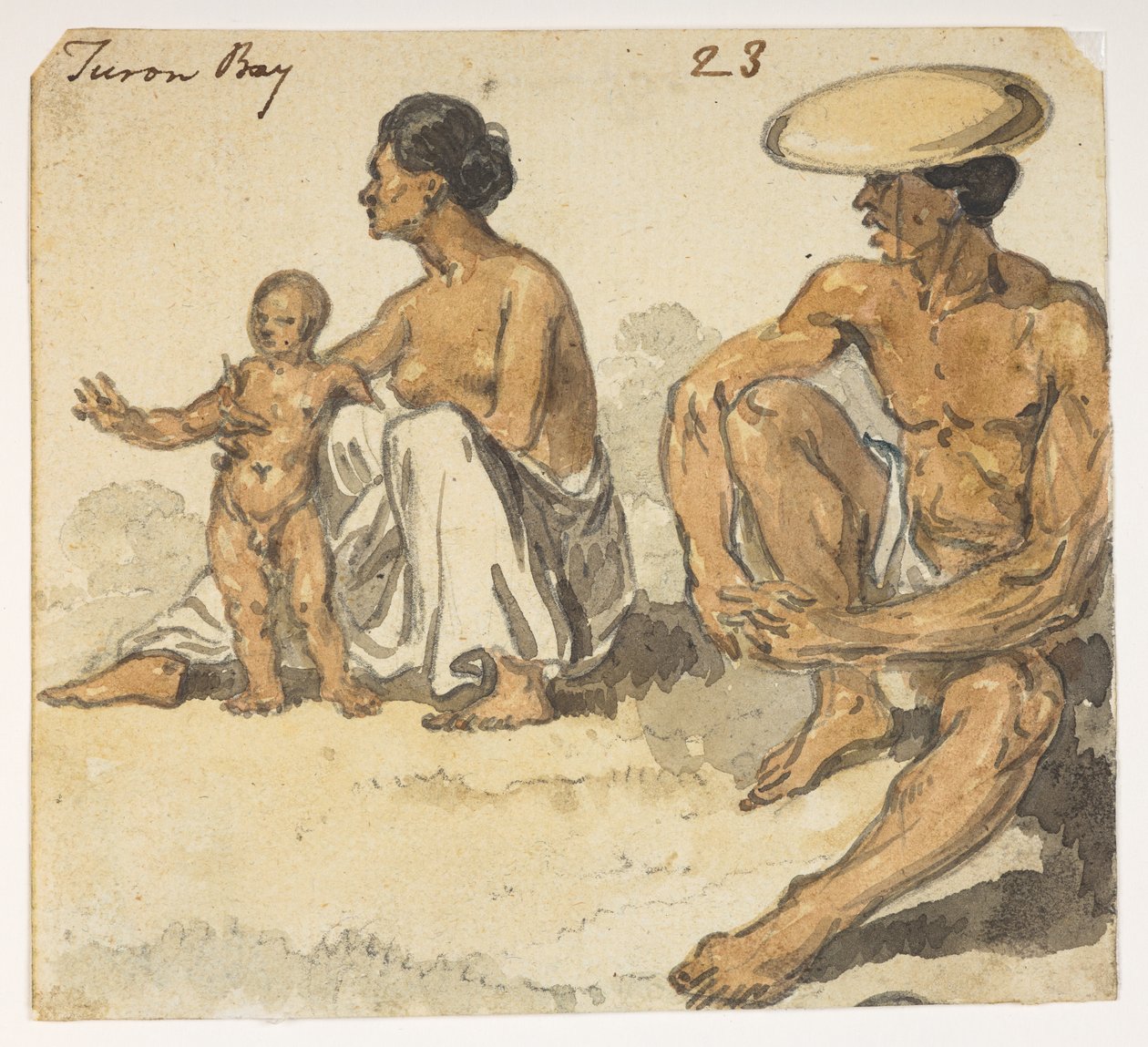 Homme, femme et enfant de la baie de Turon. de l