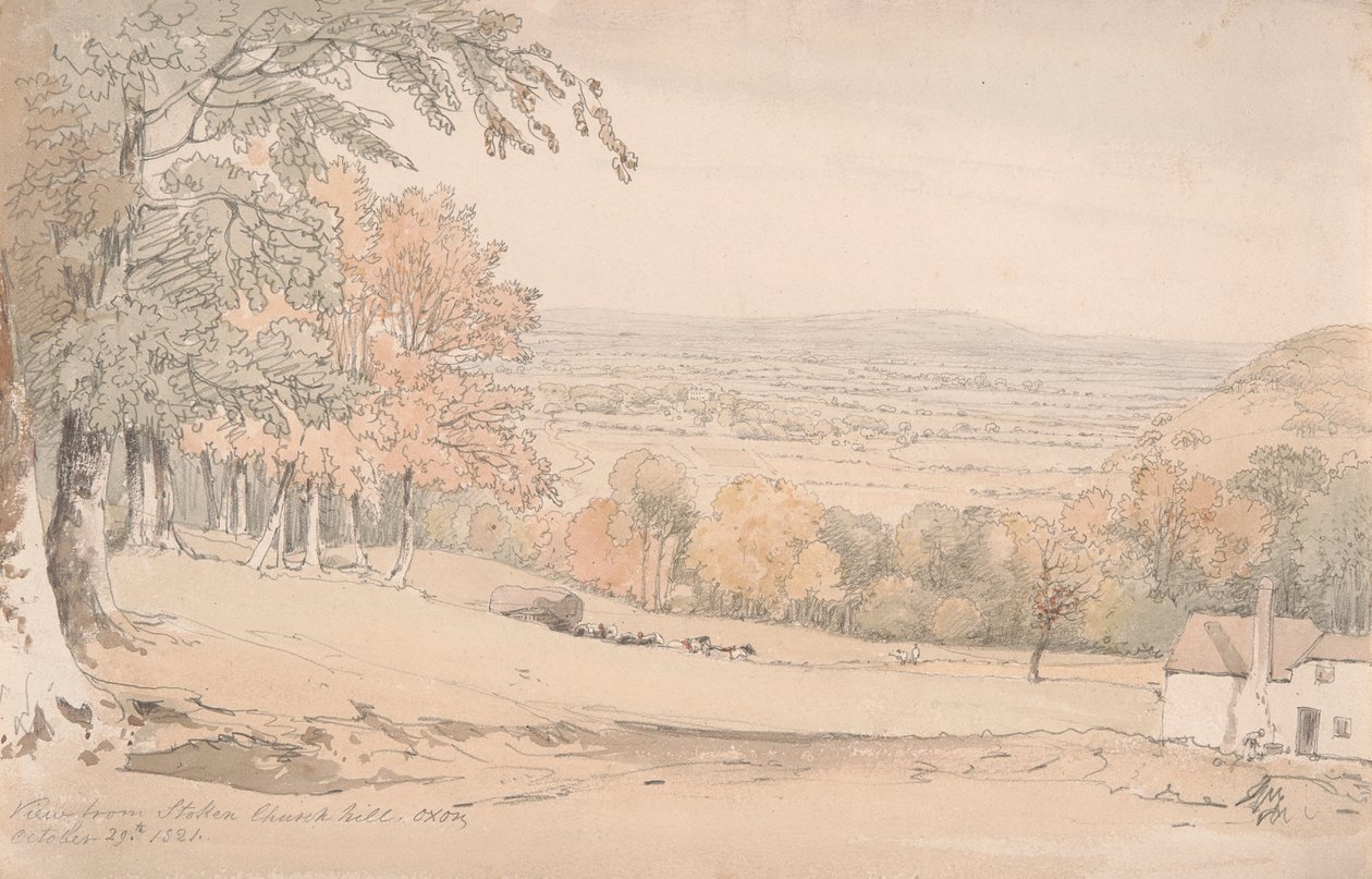 Vue depuis Stokenchurch Hill, Buckinghamshire - William Alfred Delamotte