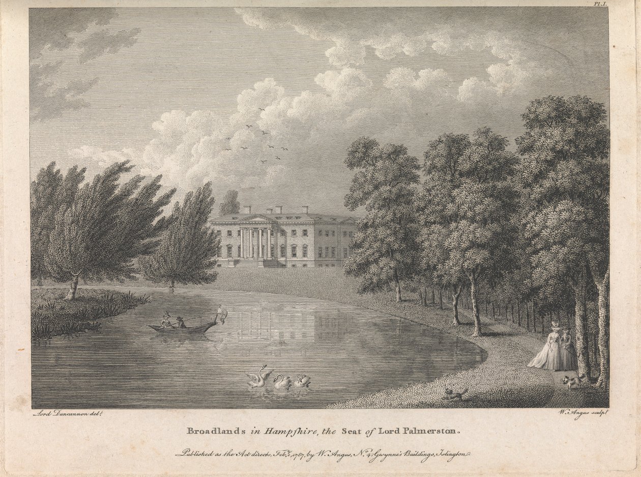 Broadlands dans le Hampshire, la résidence de Lord Palmerston, planche 1; page 42 (Volume Un) - William Angus
