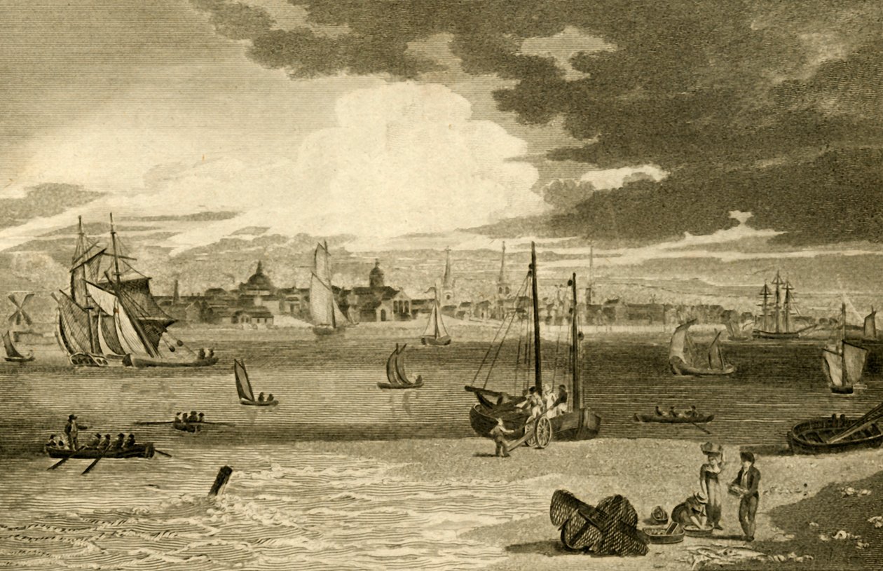 Vue de Liverpool, depuis le ferry, Lancashire, 1808 - William Angus