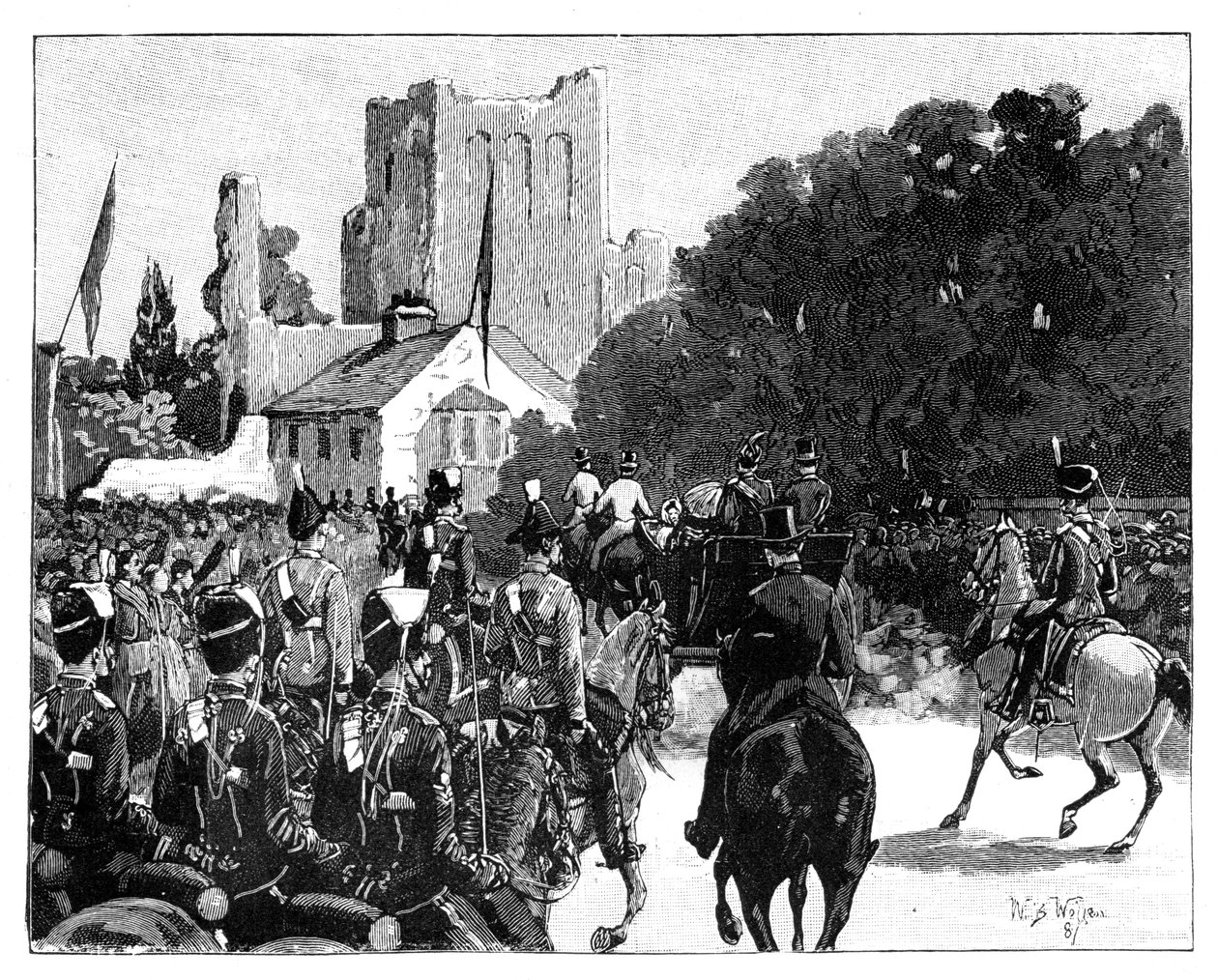 Arrivée de la reine Victoria à Kelso, Écosse, 1887 - William Barnes Wollen