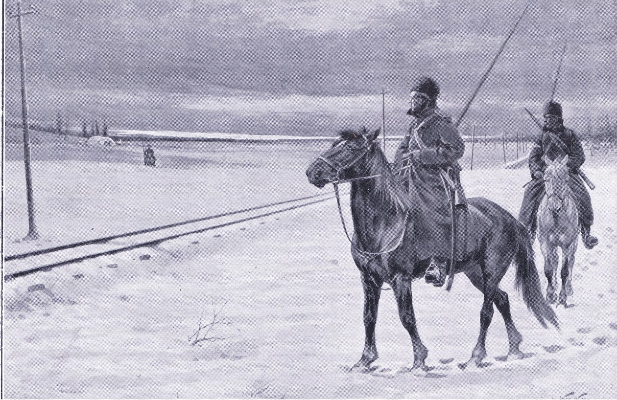 Garde du chemin de fer près de Moukden, illustration de l