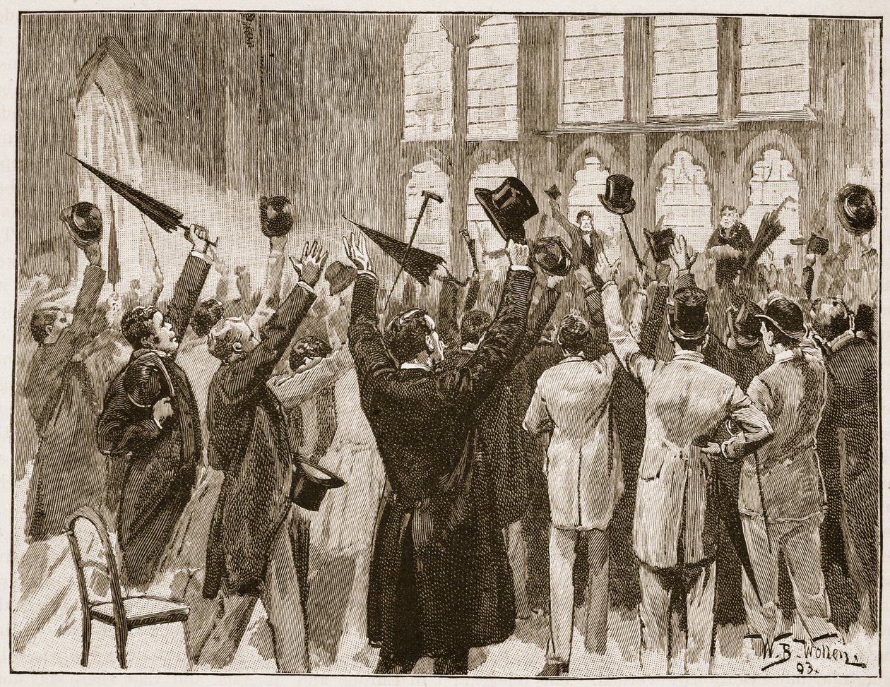 Réunion de Jingoes à Guildhall, Londres, 1878, illustration de 