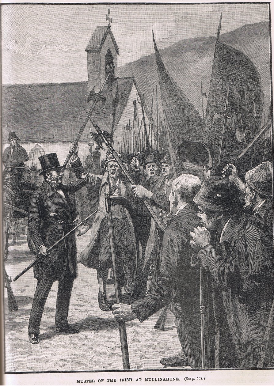 Rassemblement des Irlandais à Mullinahone, illustration de 