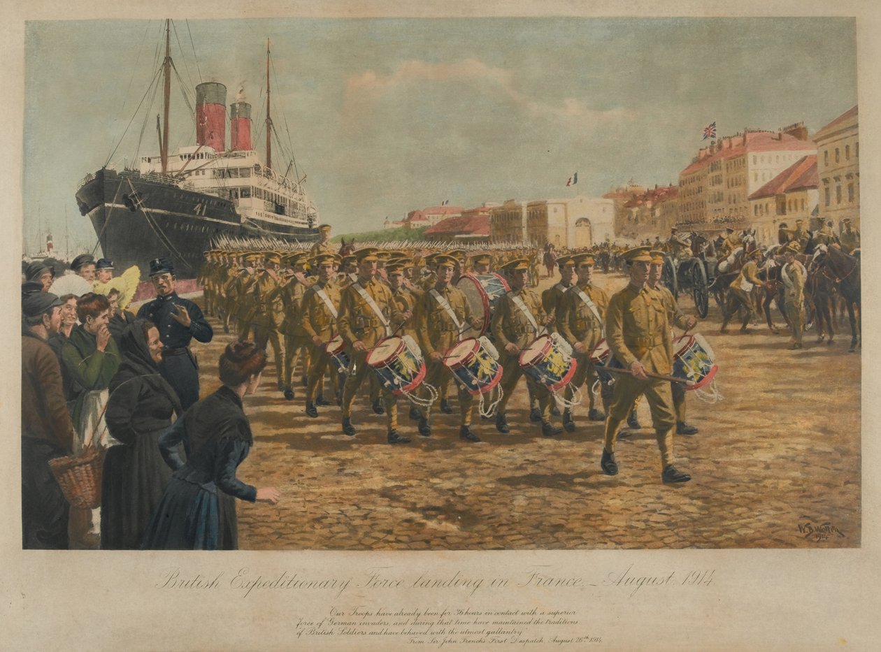 Le Corps expéditionnaire britannique débarquant en France, août 1914 - William Barnes Wollen