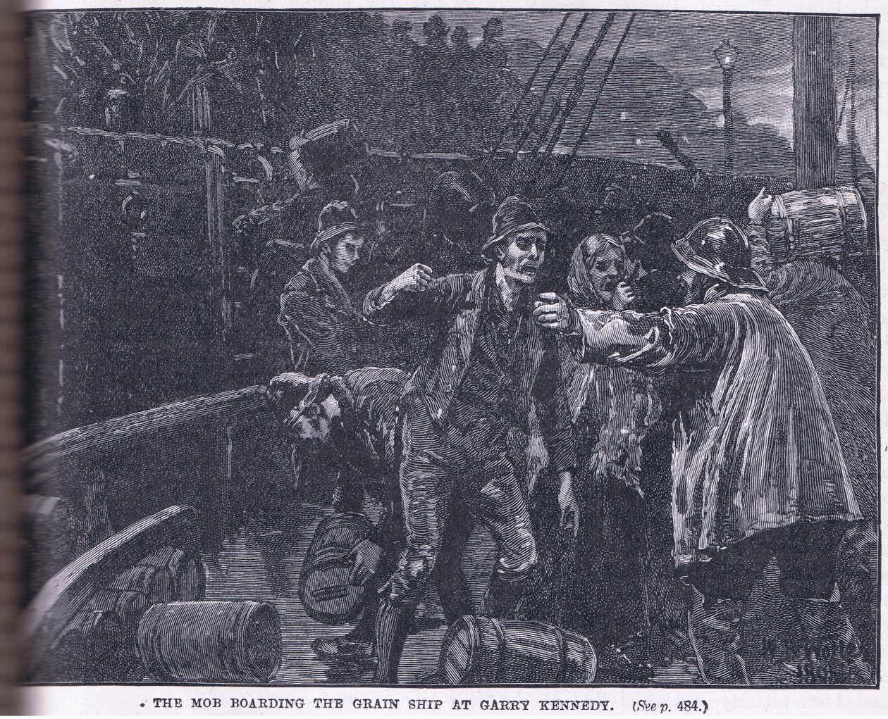 La foule embarquant sur un navire de grains à Garry Kennedy AD 1841 - William Barnes Wollen