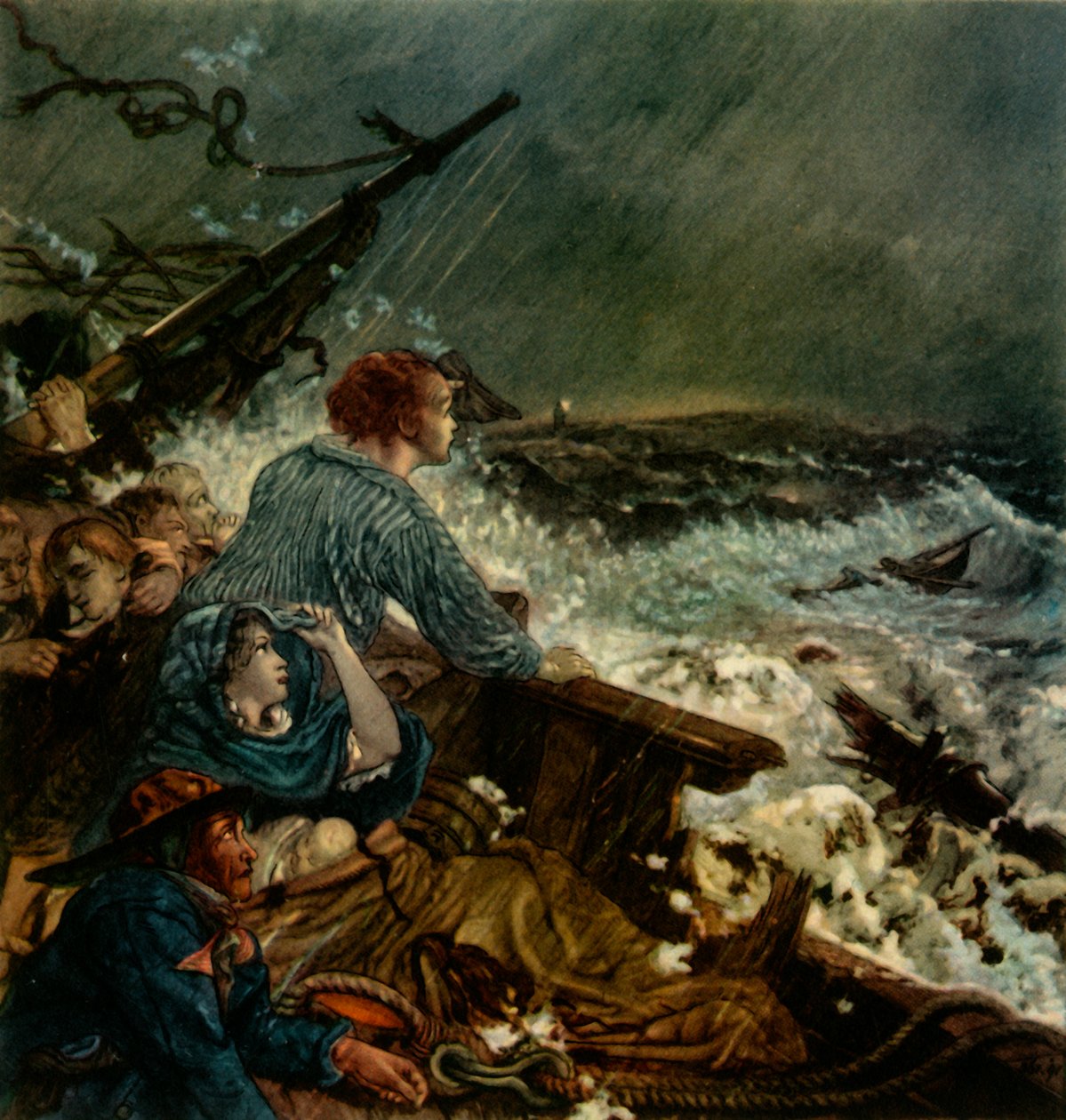 Grace Darling et son père sauvant l