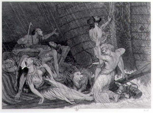 Dixième jour de pluie, épreuve pour une édition de la Bible de 1872 - William Bell Scott