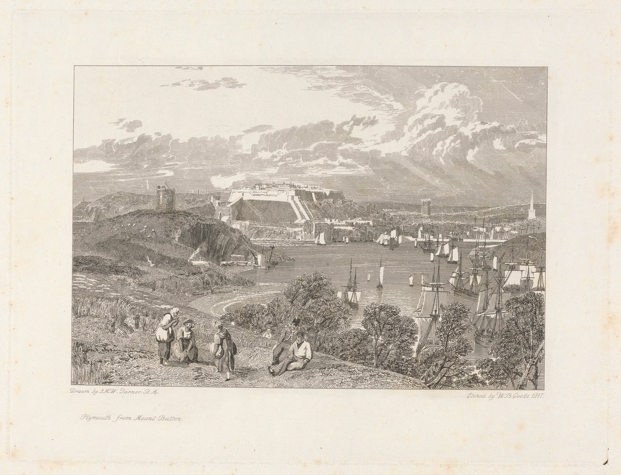 Plymouth, depuis Mount Batten - William Bernard Cooke