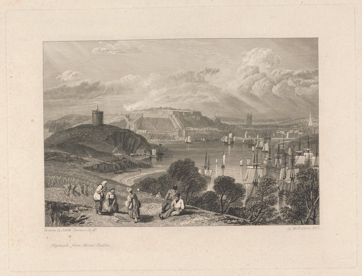 Plymouth, depuis Mount Batten - William Bernard Cooke
