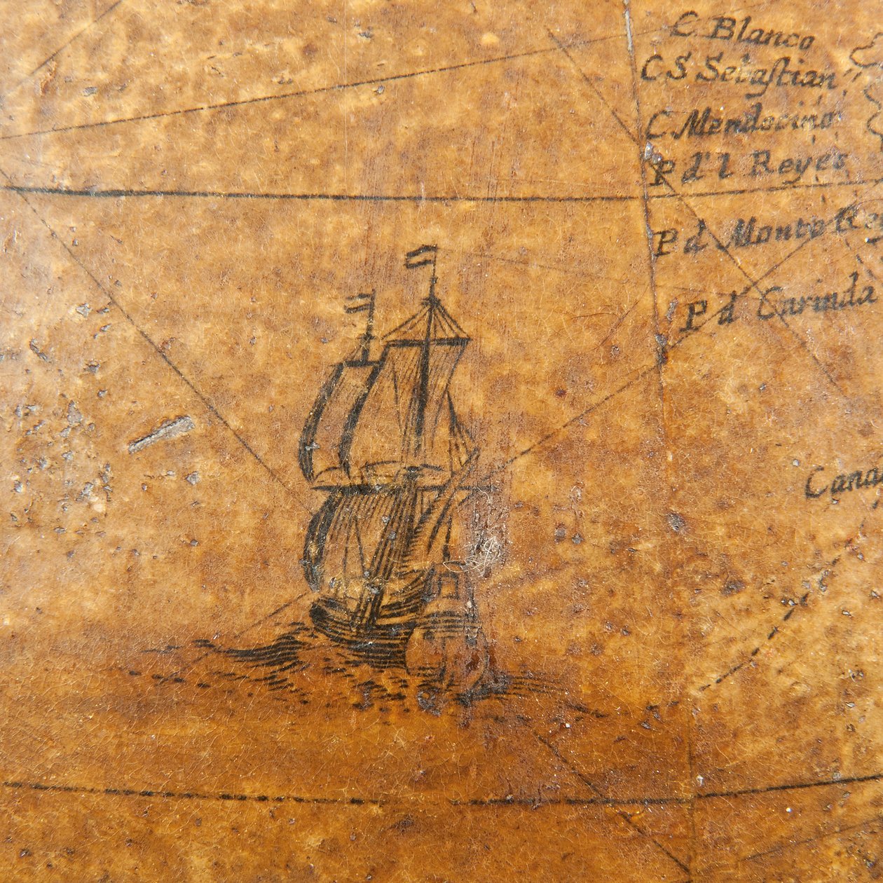 Globe terrestre anglais ancien, c.1673 - William Berry