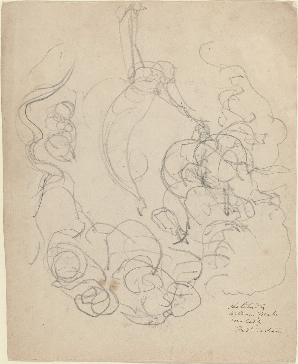 Une figure montant dans une gloire de nuages - William Blake