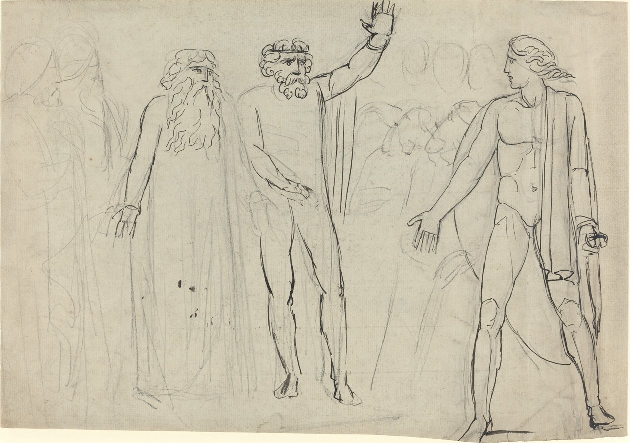 "Et Saül dit à David : Va, et que le Seigneur soit avec toi" [recto] - William Blake