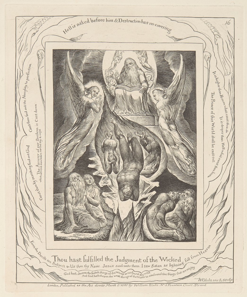 Livre de Job, Planche 16, La Chute de Satan - William Blake