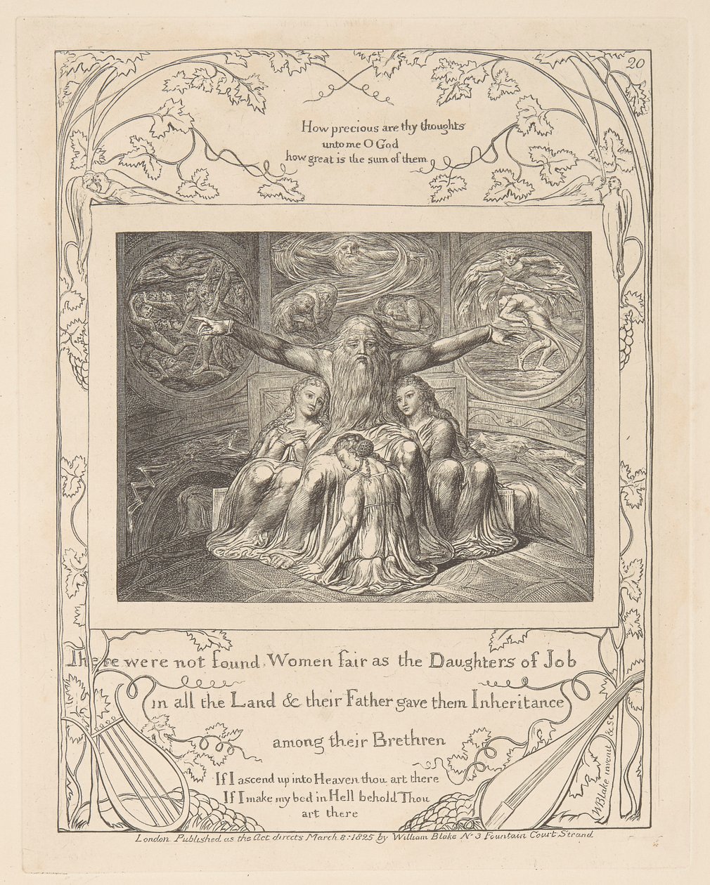 Livre de Job, Planche 20, Job et ses filles - William Blake