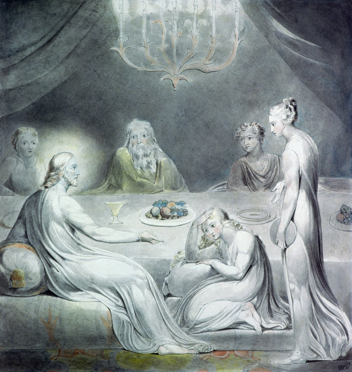 Le Christ dans la maison de Marthe et Marie ou La Madeleine pénitente - William Blake
