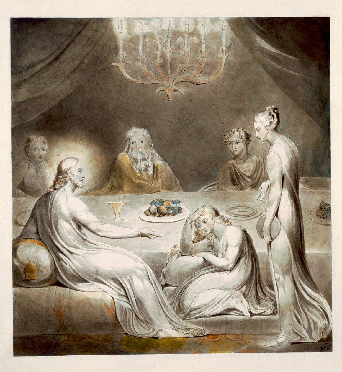 Le Christ dans la maison de Marie et Marthe - William Blake