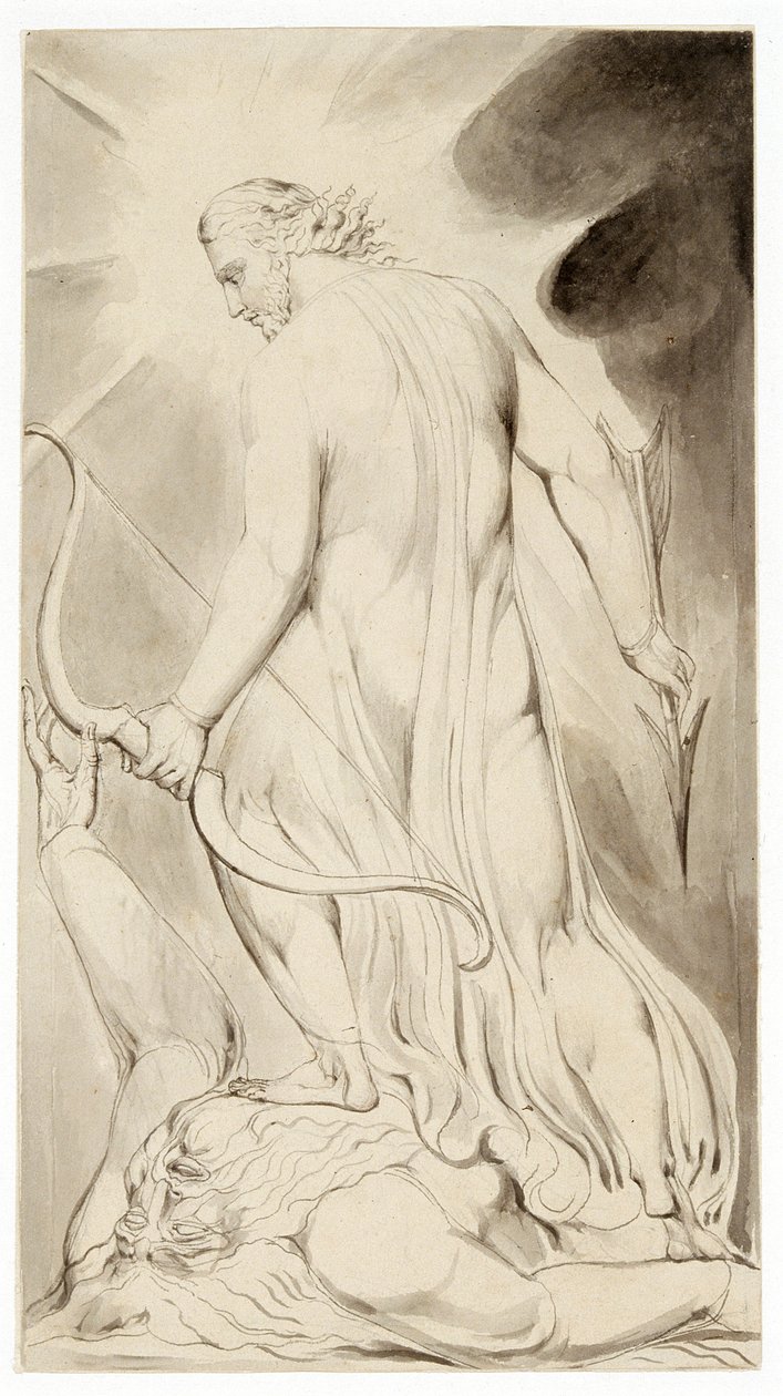 Christ piétinant Satan, vers 1800 - William Blake