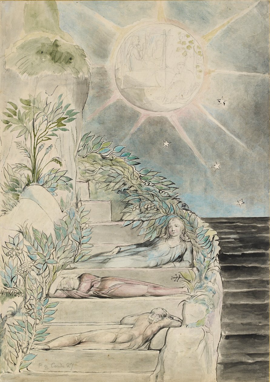 Dante et Stace dormant, Virgile regardant illustration de la 