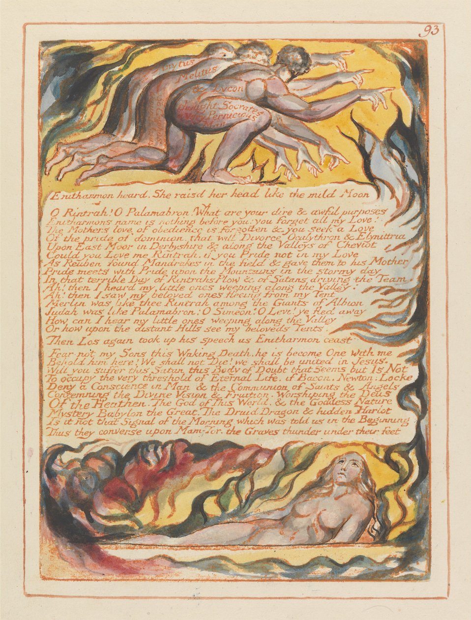 "Enitharmon hörte. Sie hob ihren Kopf wie der milde Mond..." (Platte 93) - William Blake