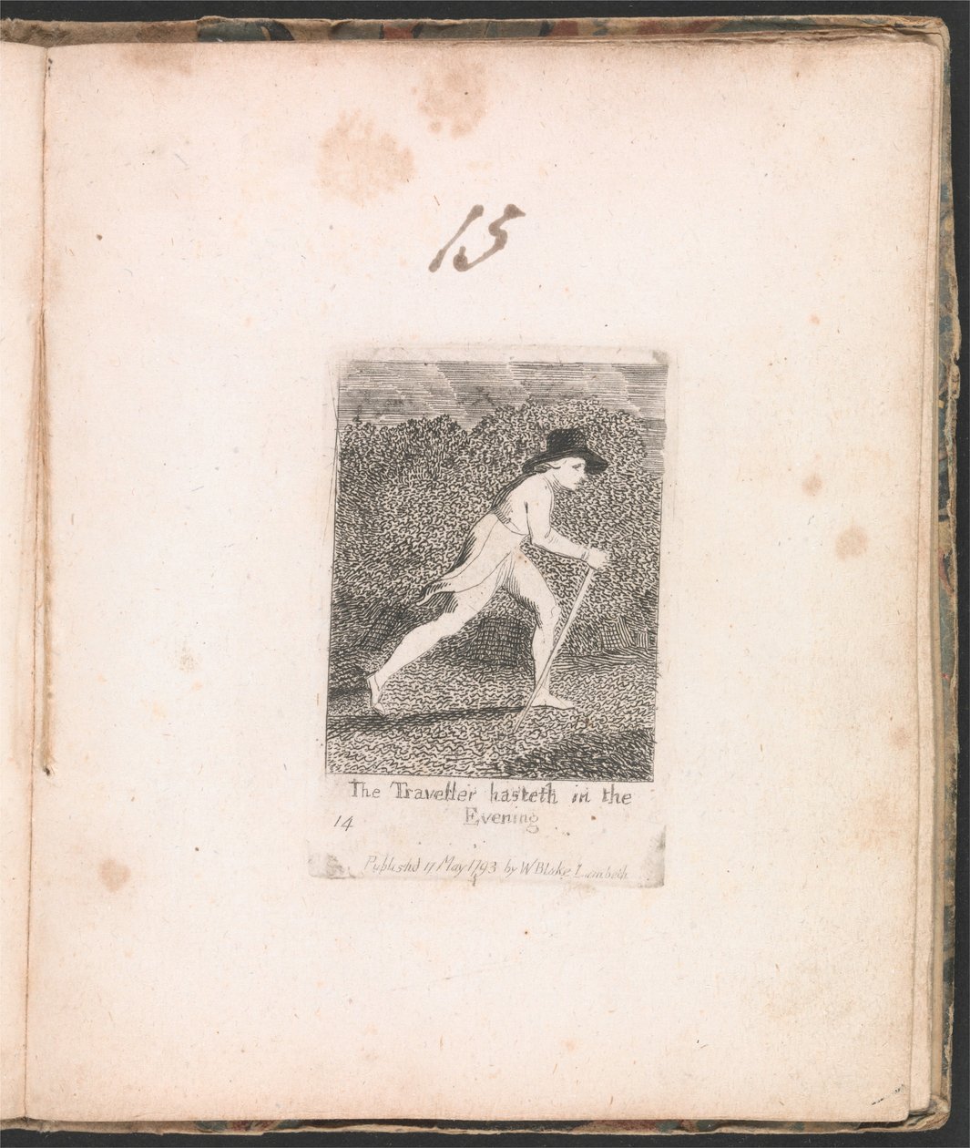 Pour les Enfants. Les Portes du Paradis, Planche 16, Le Voyageur se Hâte dans la Soirée - William Blake
