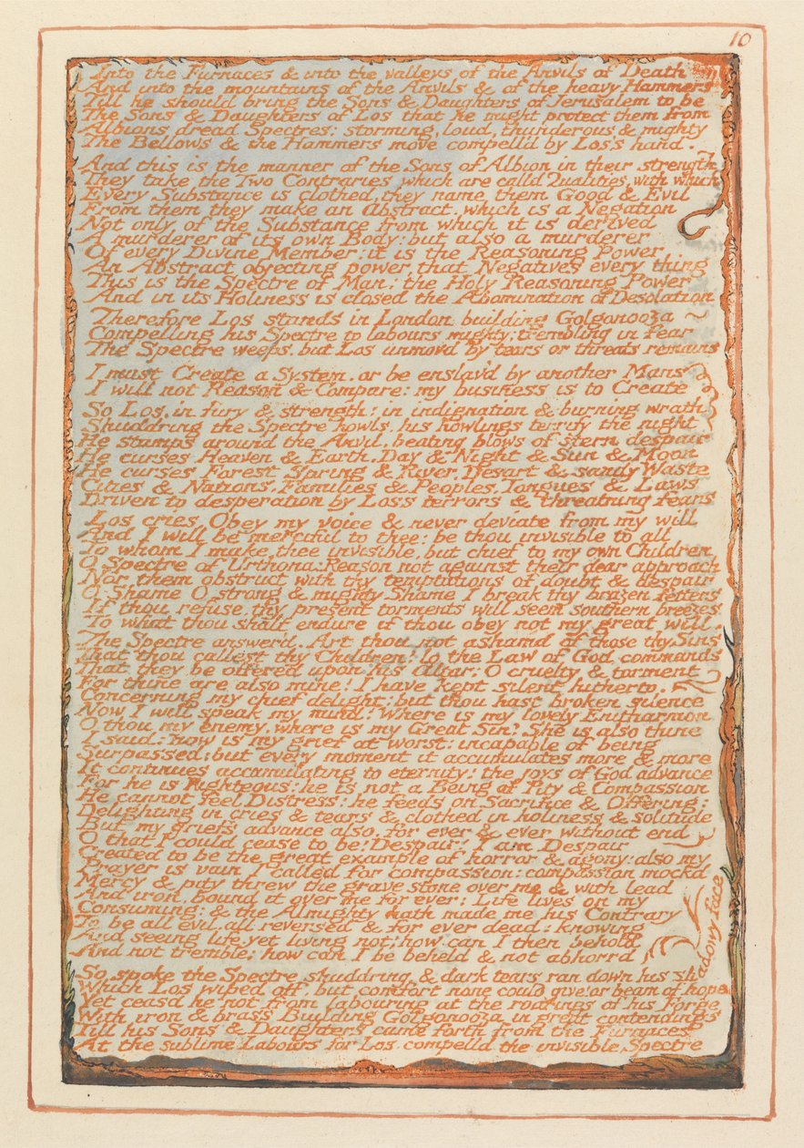 Jérusalem, Planche 10, Dans les fours.... - William Blake